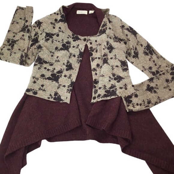 Sleeping on Snow Cozy Times Sweater Layered Cardigan Wool Alpaca Lagenlook Sz S - Picture 8 of 10